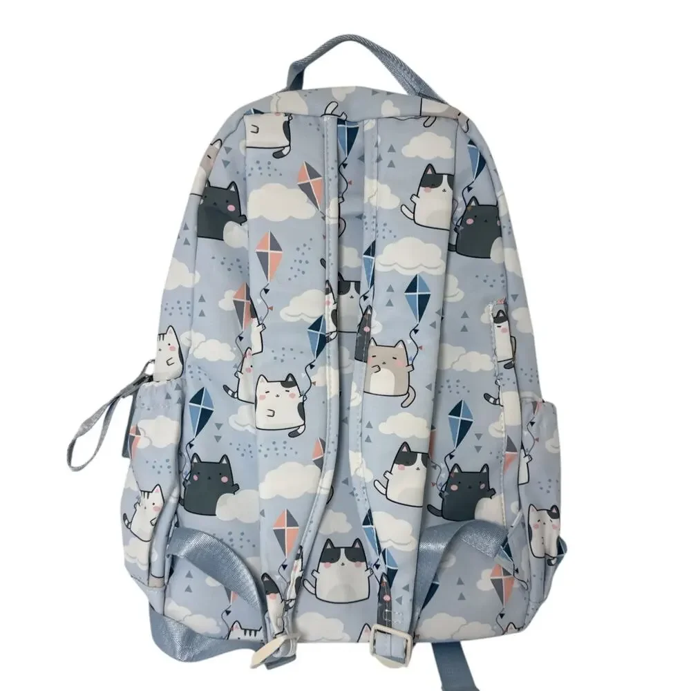 Kawaii Cat Backpack Light Blue Cartoon School Travel Bag ETAISHOW NWOT